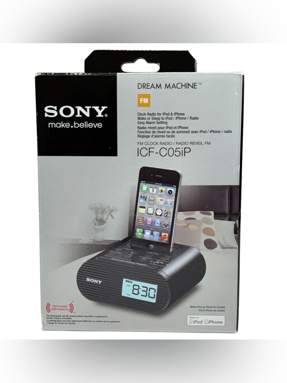 Sony Dream Machine ICF-C05iP Clock Radio Speaker Dock Black New 30-Pin Legacy